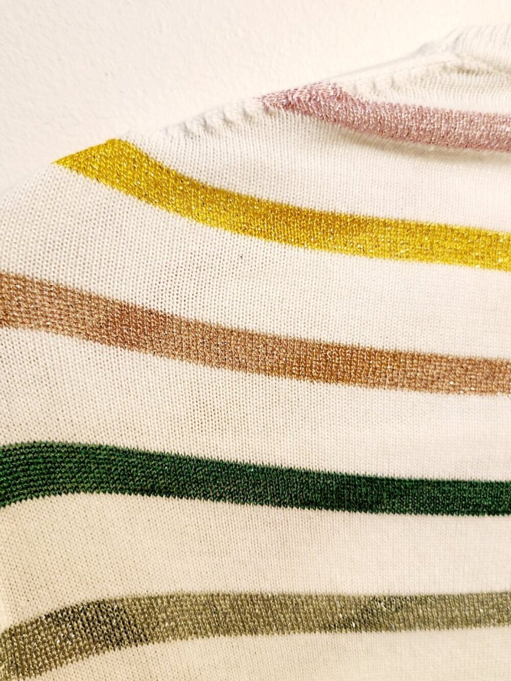 Brooks Brothers | Women's Striped Off-White Crewneck Sweater (Size Medium) - Picture 12 of 14